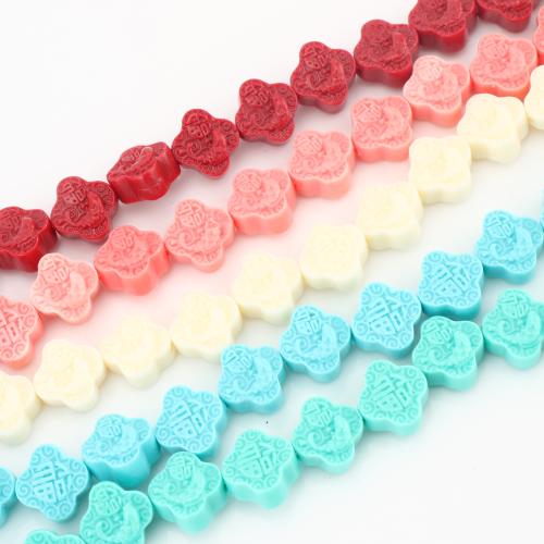 Sea Bamboo Coral Beads Dyed Bamboo Coral Four Leaf Clover DIY & with letter pattern Sold By PC