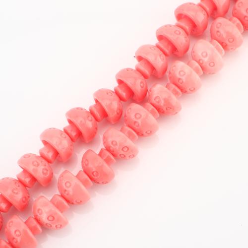 Sea Bamboo Coral Beads Dyed Bamboo Coral mushroom DIY pink Sold By Strand