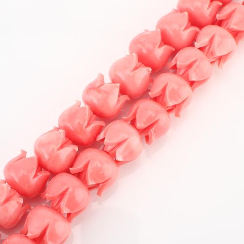 Sea Bamboo Coral Beads Dyed Bamboo Coral Tulip DIY pink Sold By Strand