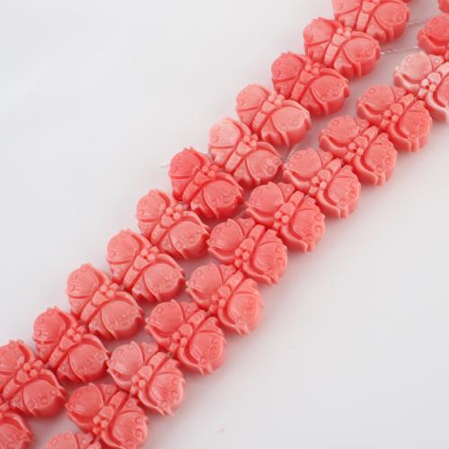 Sea Bamboo Coral Beads Dyed Bamboo Coral Butterfly DIY pink Sold By Strand