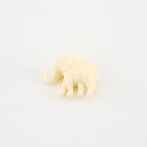 Dyed Bamboo Coral Pendant Elephant DIY yellow Sold By PC