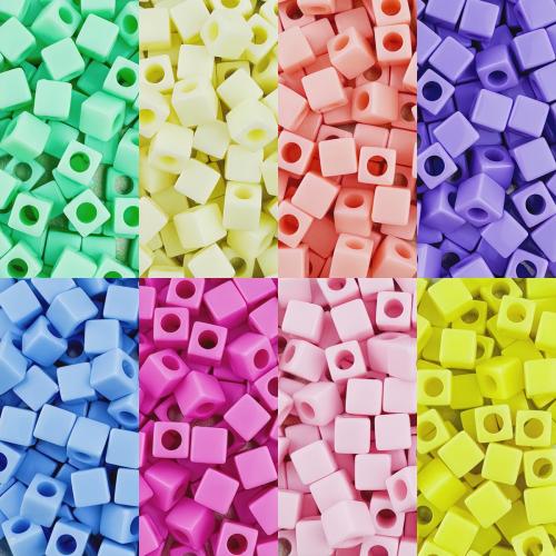 Opaque Acrylic Beads Square DIY Approx 4mm Sold By Bag