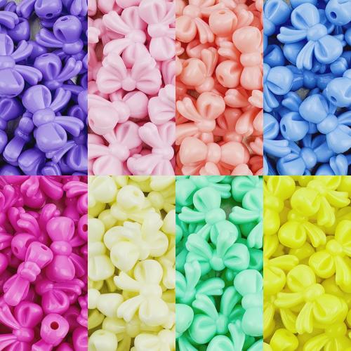 Volltonfarbe Acryl Perlen, Schleife, Querlöcher & DIY, keine, 15x20mm, Bohrung:ca. 2mm, 20PCs/Tasche, verkauft von Tasche