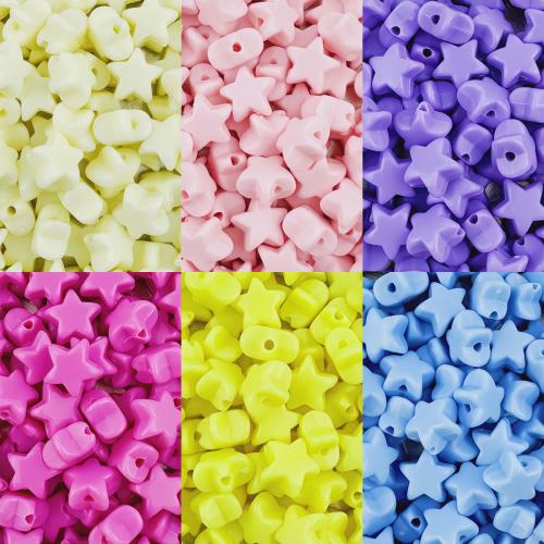 Solid Color Akril gyöngyök, Csillag, DIY & egyszínű, több színt a választás, 11x7mm, Lyuk:Kb 1.8mm, 30PC-k/Bag, Által értékesített Bag