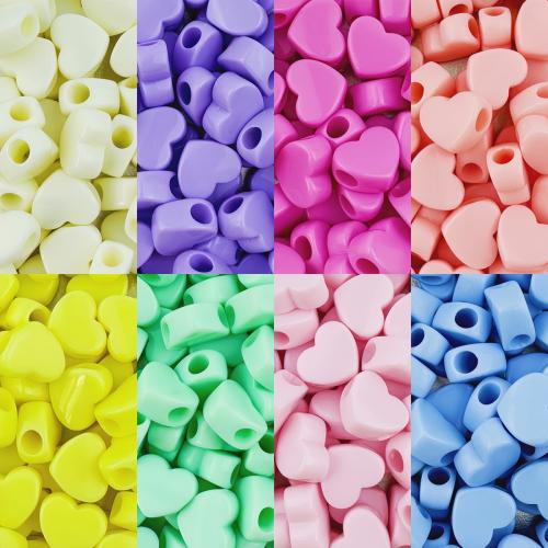 Opaque Acrylic Beads Heart Transverse holes & DIY Approx 4mm Sold By Bag