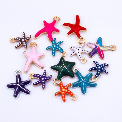Zink legering emalje vedhæng, Zinc Alloy, Starfish, forgyldt, du kan DIY & forskellige stilarter for valg, flere farver til valg, Solgt af PC