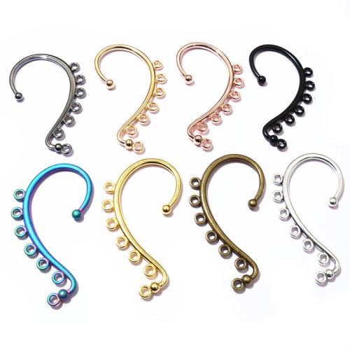 Zinc Alloy Cuff Earring Finding, forgyldt, du kan DIY, flere farver til valg, 60x36mm, 10pc'er/Bag, Solgt af Bag