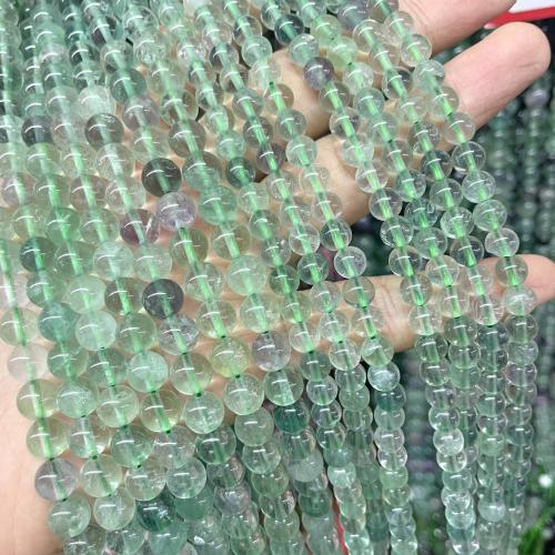 Φθορίτη Χάντρες, Πράσινο Φθορίτης, Γύρος, γυαλισμένο, DIY & διαφορετικό μέγεθος για την επιλογή, Sold Per Περίπου 38 cm Strand