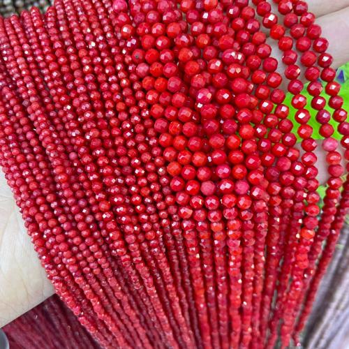 Sea Bamboo Coral Beads Dyed Bamboo Coral Round polished DIY & faceted red Sold Per Approx 38 cm Strand