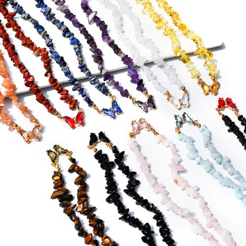 Gemstone Necklace with Zinc Alloy with 5cm extender chain Butterfly & for woman Length Approx 45 cm Sold By PC