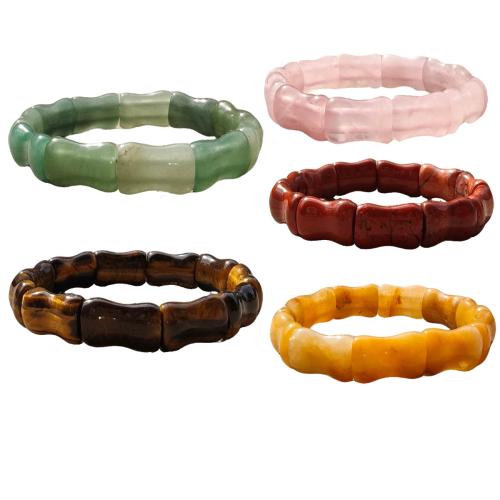 pierre gemme bracelet, bambou, différents matériaux pour le choix & pour femme, beads size 13x20mm, Longueur Environ 18 cm, Vendu par PC