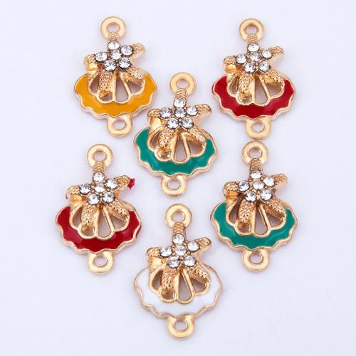 Conector de liga de zinco animal, banhado, DIY & esmalte & com strass & laço de 1/1, Mais cores pare escolha, 13x21mm, vendido por PC