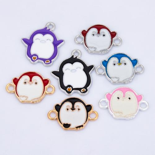 Animal Zinc Alloy Connector Penguin plated DIY & enamel & 1/1 loop Sold By PC