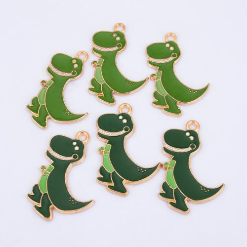 Zinc Alloy émail Pendants, alliage de zinc, Dinosaure, Placage, DIY, plus de couleurs à choisir, 19x29mm, Vendu par PC