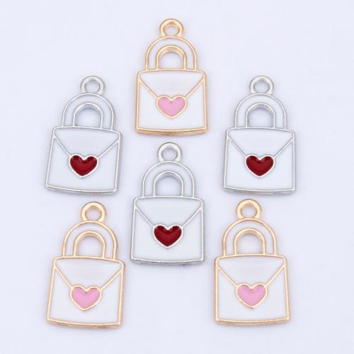 Sinc Alloy cruan Pendants, Lock, plátáilte, DIY, dathanna níos mó le haghaidh rogha, 11x20mm, Díolta De réir PC