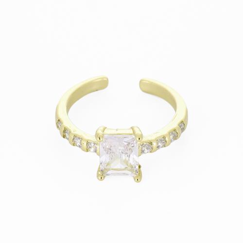 Žalvarinis Cuff Finger Ring, Geometrinis raštas, aukso spalva padengtas, mikro nutiesti kubinių Zirconia & moters, Pardavė PC