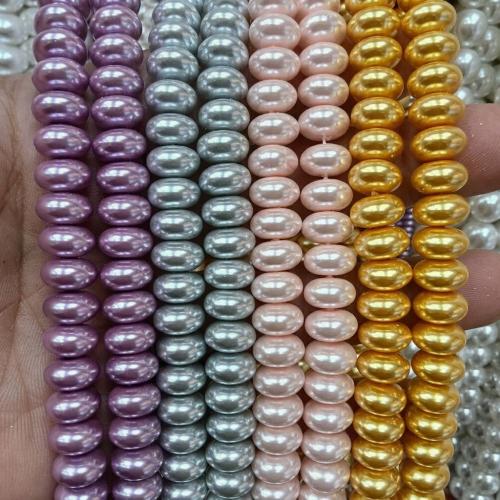 Koraliki z muszli z morza południowego, Shell Pearl, liczydło, DIY, dostępnych więcej kolorów, 6x10mm, około 65komputery/Strand, sprzedane przez Strand