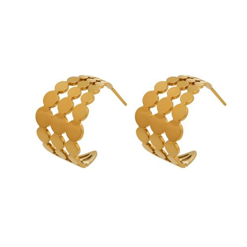 Nerūdijančio plieno Stud Auskarai, Nerūdijantis plienas, padengtą, moters & tuščiaviduris, daugiau spalvų pasirinkimas, 14x20mm, Pardavė Pora