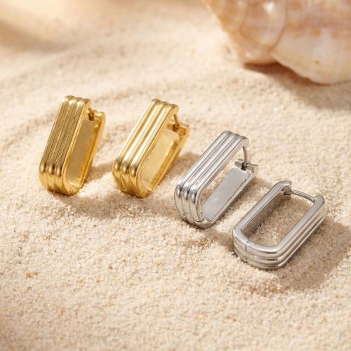 Rustfrit stål Drop ørering, Stainless Steel, forgyldt, for kvinde, flere farver til valg, 11x19mm, Solgt af par