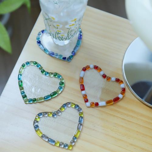 High Boron Silicon Glass Cup Pad, gennemsigtig & forskellige stilarter for valg, Solgt af PC