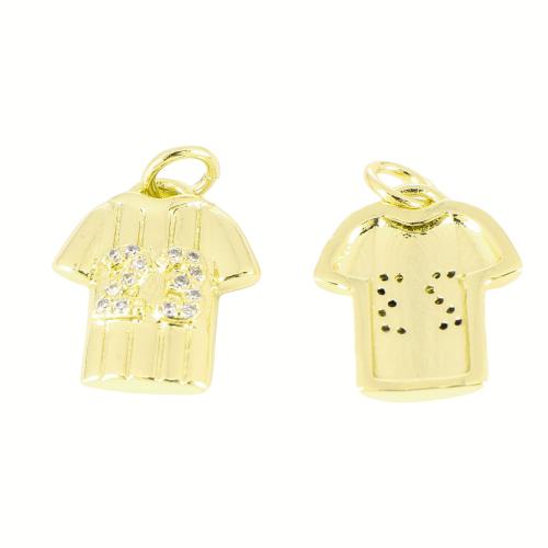 Cubic Zirconia Micro Pave Brass Pendant Garment gold color plated DIY & micro pave cubic zirconia Sold By PC