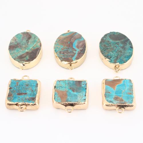 ädelsten Connector, Ocean Jasper, Geometriskt mönster, DIY & olika stilar för val, Säljs av PC