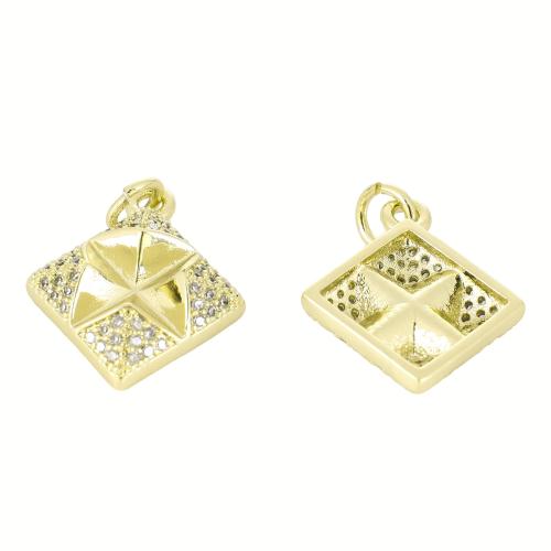 Cubic Zirconia Micro Pave Brass Pendant Geometrical Pattern gold color plated DIY & micro pave cubic zirconia Sold By PC