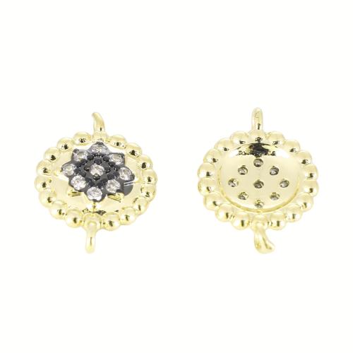 Cubic Zirconia Micro Pave Brass Connector plated DIY & micro pave cubic zirconia Sold By PC