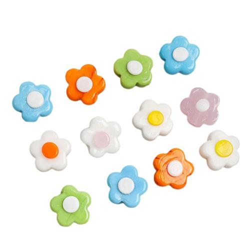 Fashion Glasperler, Glas, Flower, du kan DIY, flere farver til valg, 15x15mm, Hole:Ca. 2mm, Solgt af PC