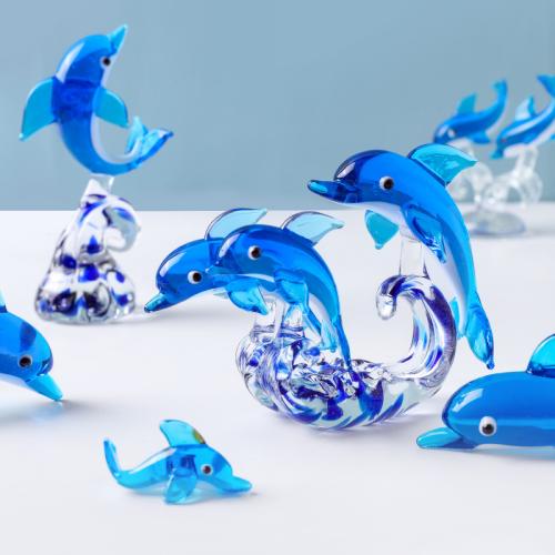 Glass Decoration Dolphin blue Sold By PC