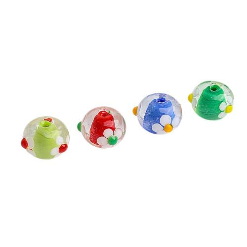 Fashion Glass Beads DIY & with flower pattern Sold By PC