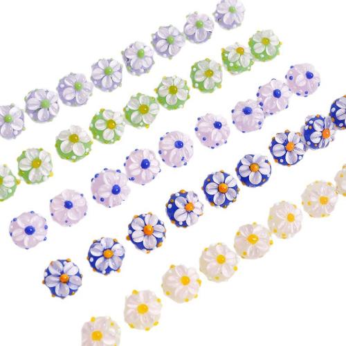 Fashion Glass Beads Round DIY & with flower pattern Approx 2mm Sold By PC