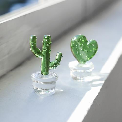 Glas Dekoration, Opuntia Stricta, forskellige stilarter for valg, grøn, Solgt af PC