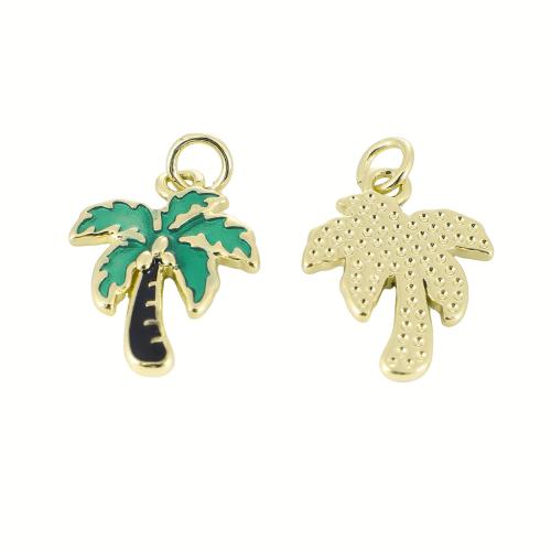 Brass Jewelry Pendants Tree gold color plated DIY & enamel Sold By PC