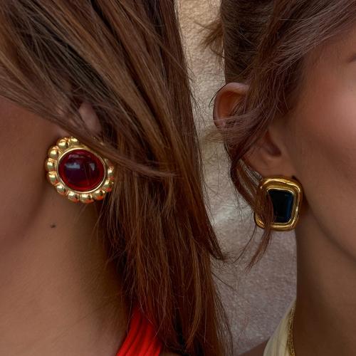 304 Cruach dhosmálta Graí Earring, le Agate, dath an óir plated, stíleanna éagsúla do rogha & do bhean, Díolta De réir Péire