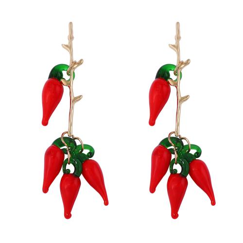 Murano gioielli orecchino, vetro lavorato, Cayenne, placcato, gioielli di moda & per la donna & con strass, verde, 23x94mm, Venduto da coppia