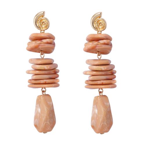 Orecchini in resina, lega in zinco, with resina, placcato, gioielli di moda & per la donna, multi-colore, 22x92mm, Venduto da coppia