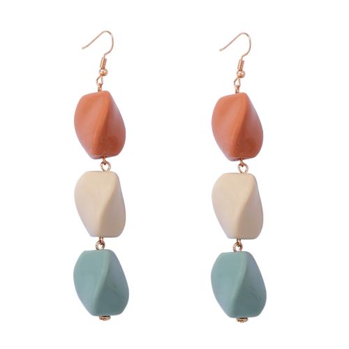 Gioielli orecchini, plastica, placcato, gioielli di moda & per la donna, multi-colore, 17x99mm, Venduto da coppia