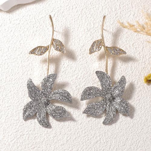 Orecchini in lega di zinco, lega in zinco, placcato, gioielli di moda & per la donna & con strass, nessuno, 45x95mm, Venduto da coppia