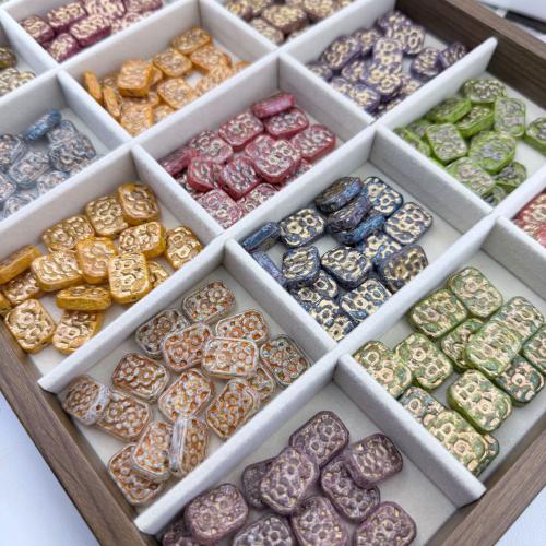 Ruční Lampwork korálky, Vinuté, Geometrický vzor, DIY, více barev na výběr, 18x14x5mm, Otvor:Cca 1mm, 100PC/Bag, Prodáno By Bag