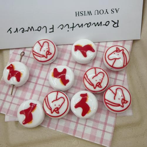 Porcelánové šperky Korálky, Porcelán, Flat Round, DIY, více barev na výběr, 16x8mm, 100PC/Bag, Prodáno By Bag