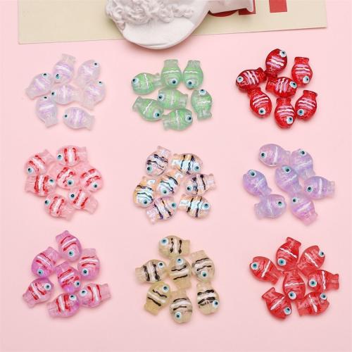 Animal Lampwork korálky, Vinuté, Ryba, ruční kresba, DIY, více barev na výběr, 14x10x7mm, Otvor:Cca 1mm, 100PC/Bag, Prodáno By Bag