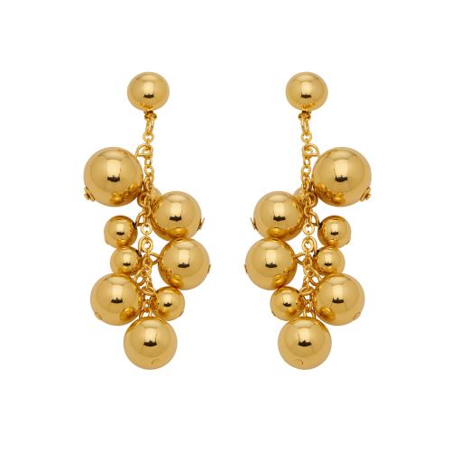 Nerezová ocel Drop náušnice, Nerez, barva pozlacený, módní šperky & pro ženy, 75mm, Prodáno By Pair