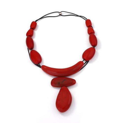 Resin Necklace fashion jewelry & for woman red Sold By Strand