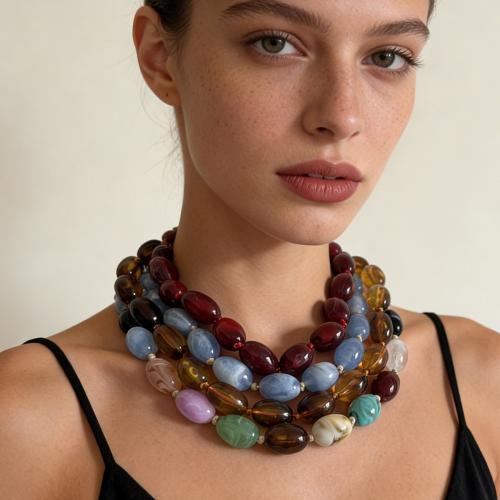 Roisín muince, Plaisteach, jewelry faisin & do bhean, dathanna níos mó le haghaidh rogha, 22mm, Díolta Per Thart 19.6 Inse Snáithe