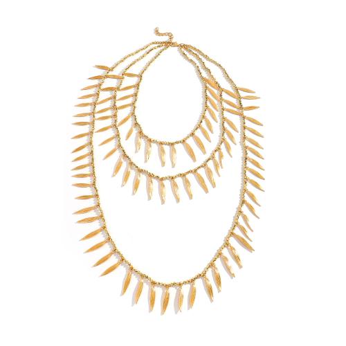 Mode Multi laag ketting, Zinc Alloy, plated, drie lagen & mode sieraden & voor vrouw, meer kleuren voor de keuze, Verkocht door Strand