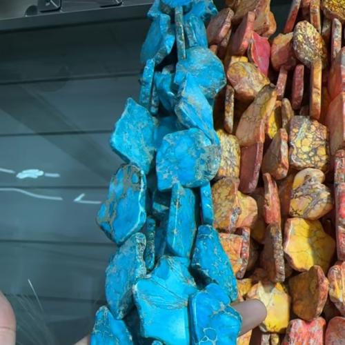 Perline gioielli gemme, diaspro impressione, Irregolare, inviato casualmente & DIY, nessuno, beads size 25-40x34-52mm, Venduto per Appross. 40 cm filo