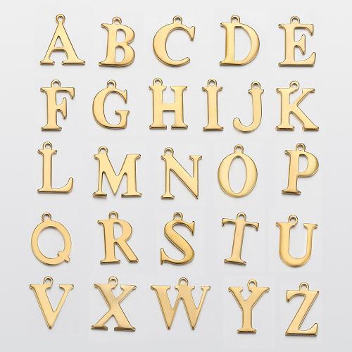 Roestvrijstaal Hangers Brief, 304 roestvrij staal, De Brief van het alfabet, plated, DIY & verschillende ontwerpen voor de keuze, meer kleuren voor de keuze, 11x10mm, Gat:Ca 1.5mm, 20pC's/Lot, Verkocht door Lot
