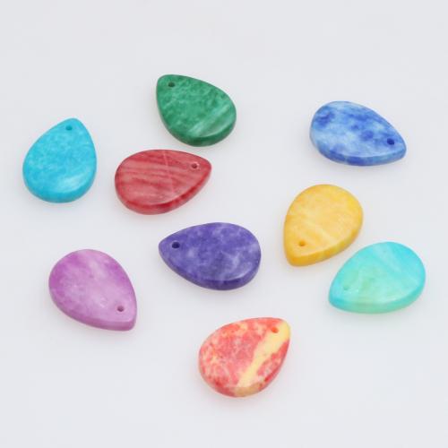 Biżuteria wisiorki kamienie, Jaspis impresyjny, Łezka, obyty, DIY, dostępnych więcej kolorów, 13x18x4mm, otwór:około 1mm, sprzedane przez PC