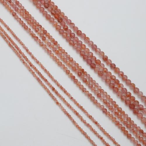 Gemstone Jewelry Beads Golden Strawberry Round DIY & faceted Sold By Strand
